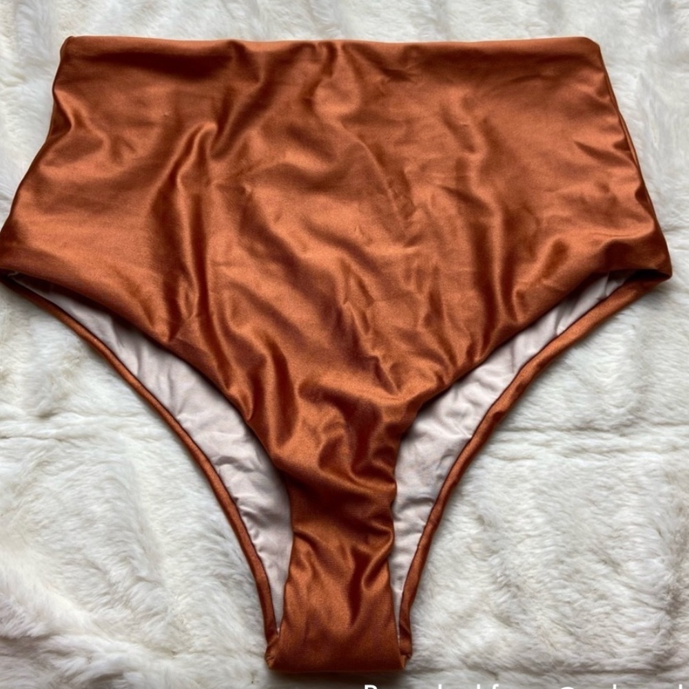 NWOT Baobab copper brown high waisted bikini bottoms 12879